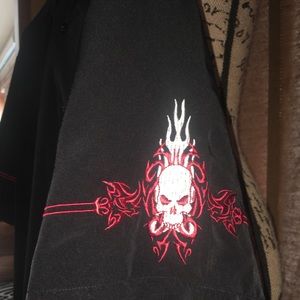 Motorcycle Biker embroidered skull 💀 chopper.